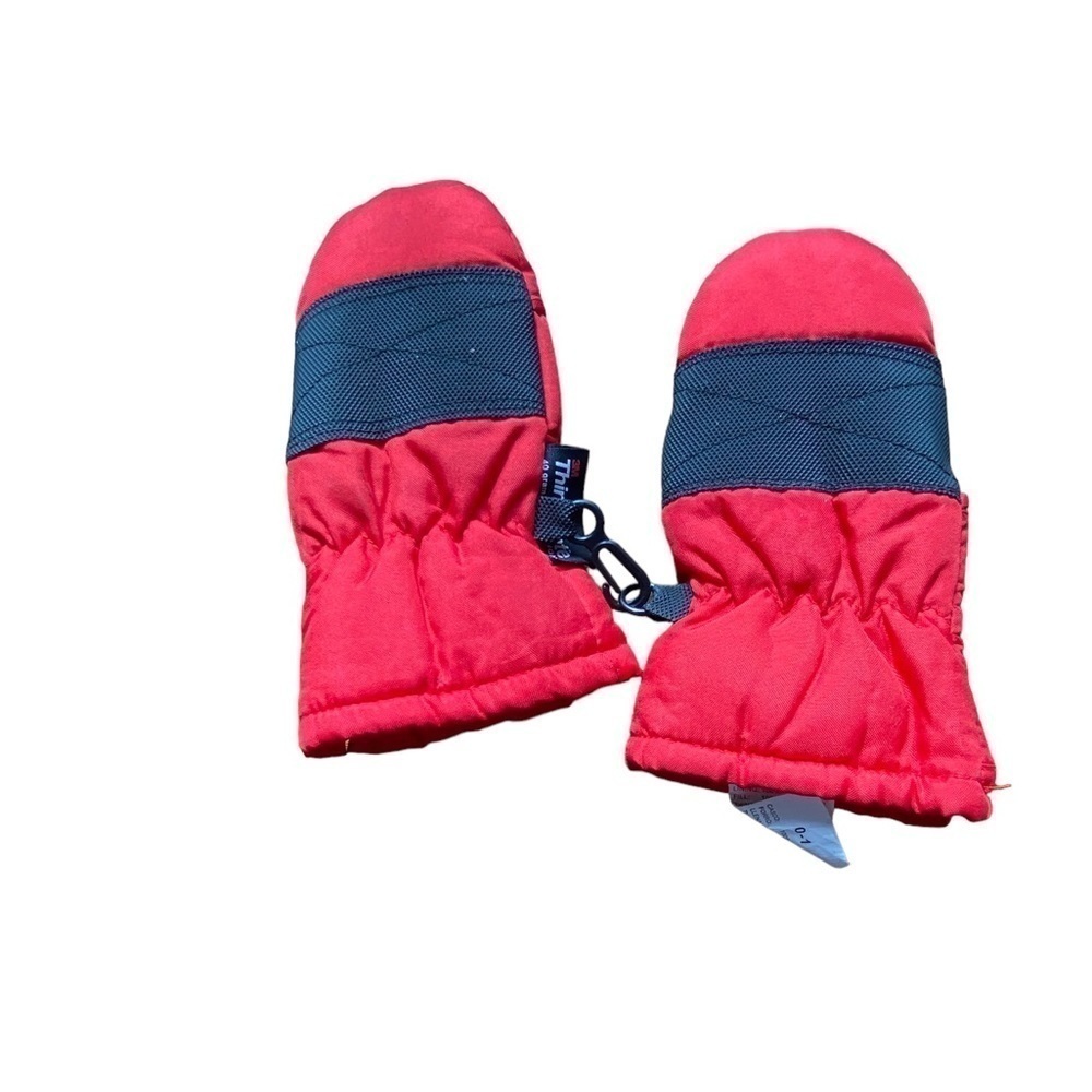 Primaloft Infant Red Snow Mittens Size 0-1
